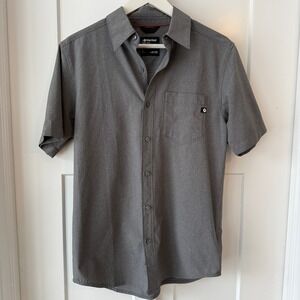 Marmot Mens Sz Small Short Sleeve Button Down Hiking Shirt Gray Breathable